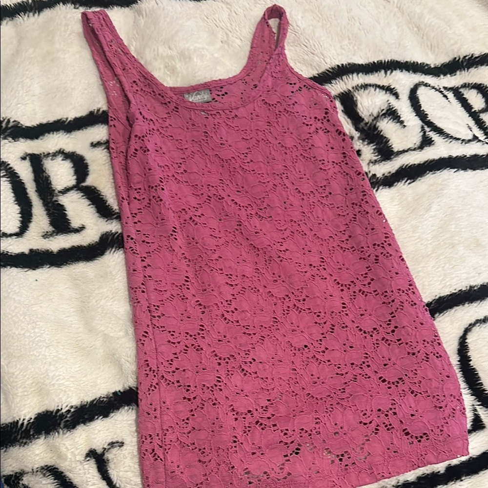 Pink Lace Sleeveless Top
